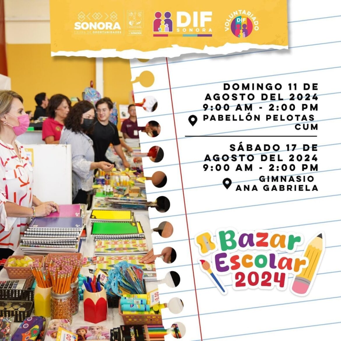 Gobierno de Sonora invita al Bazar Escolar 2024